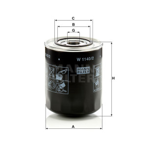 Фильтр масляный MANN-FILTER W 1140/2